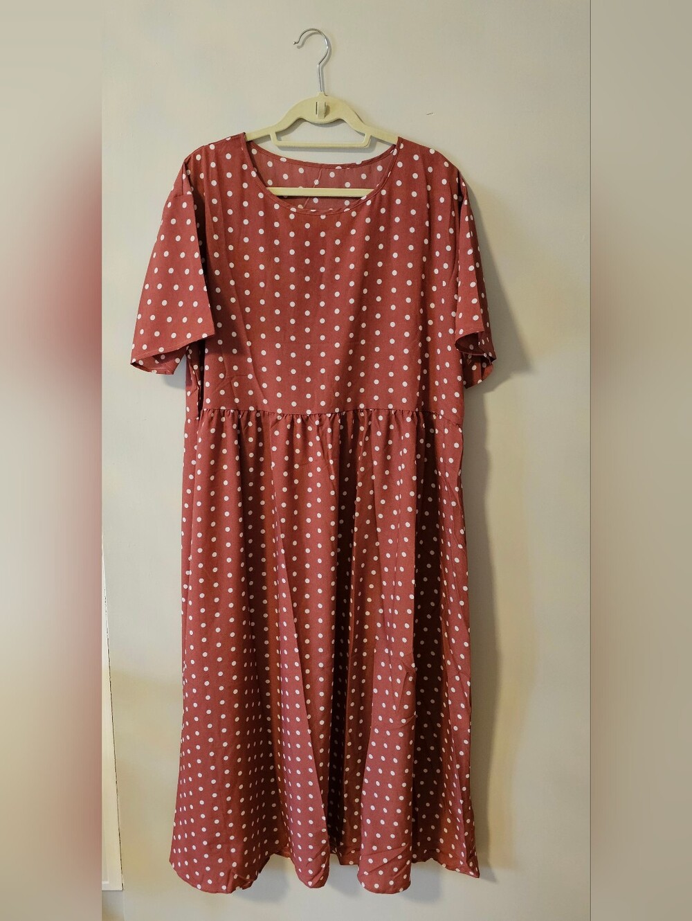 Plus Size Polka Dot Maxi Dress - Relaxed Fit - Picture 1 of 5